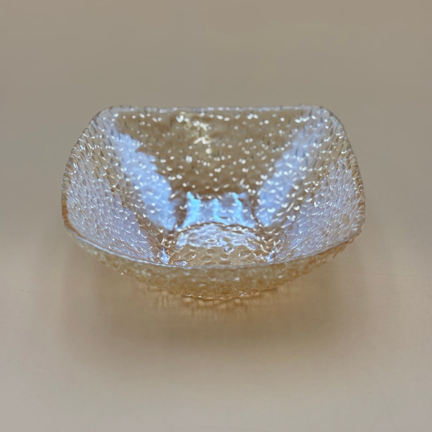 Textured Pebbled Salad Bowls Square Rounded Design