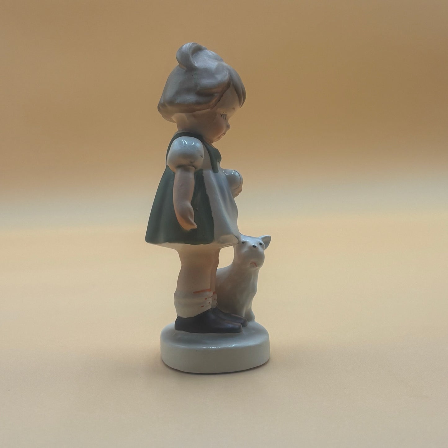 Vintage Girl with White Dog Figurine