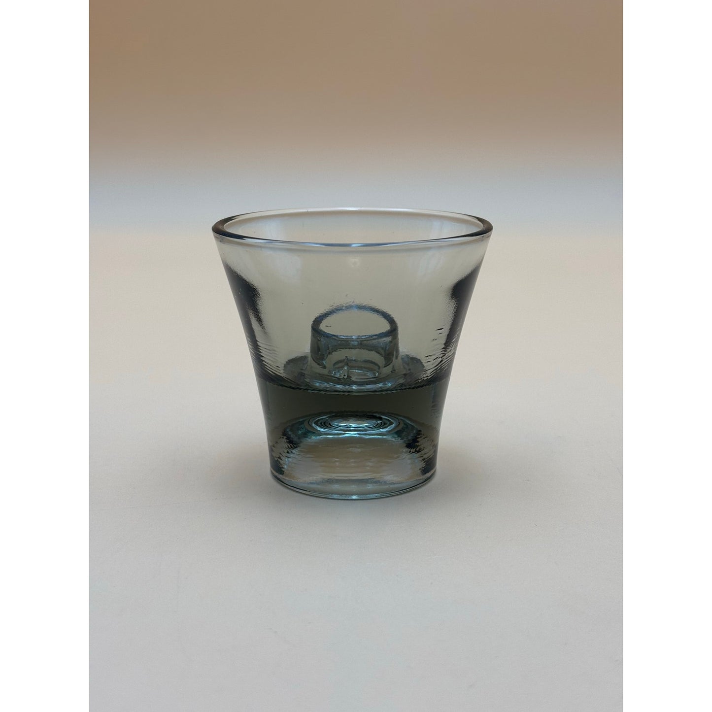 Smoky Gray Glass Taper Candle Holders Set of 2