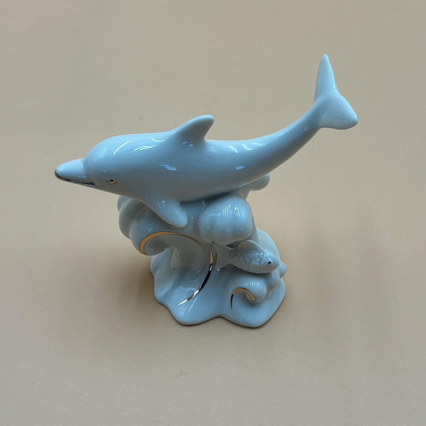 Lenox Porcelain Dolphin Figurine with Gold Accents