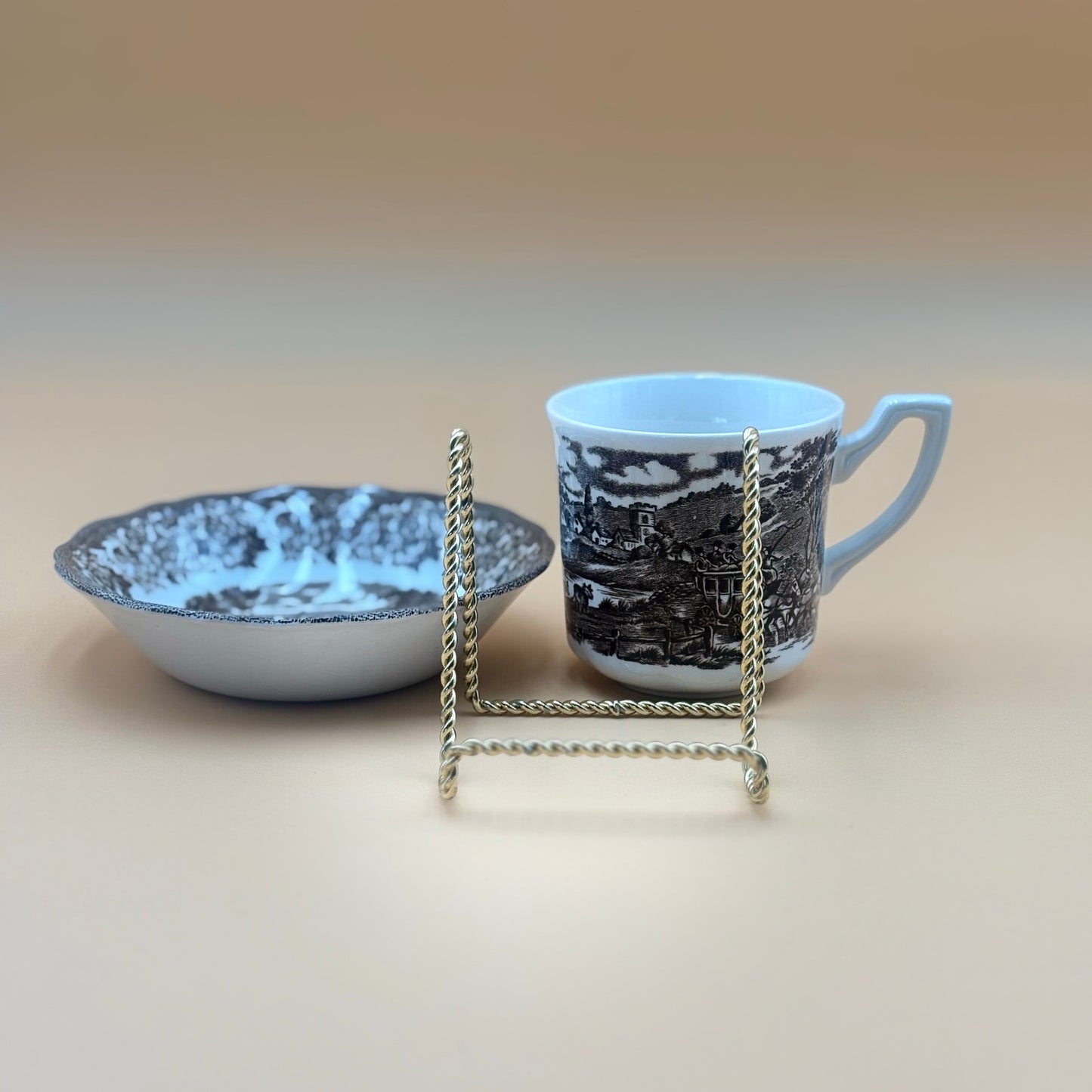 Royal Staffordshire Stratford Stage Cup and Saucer – J.&G. Meakin England