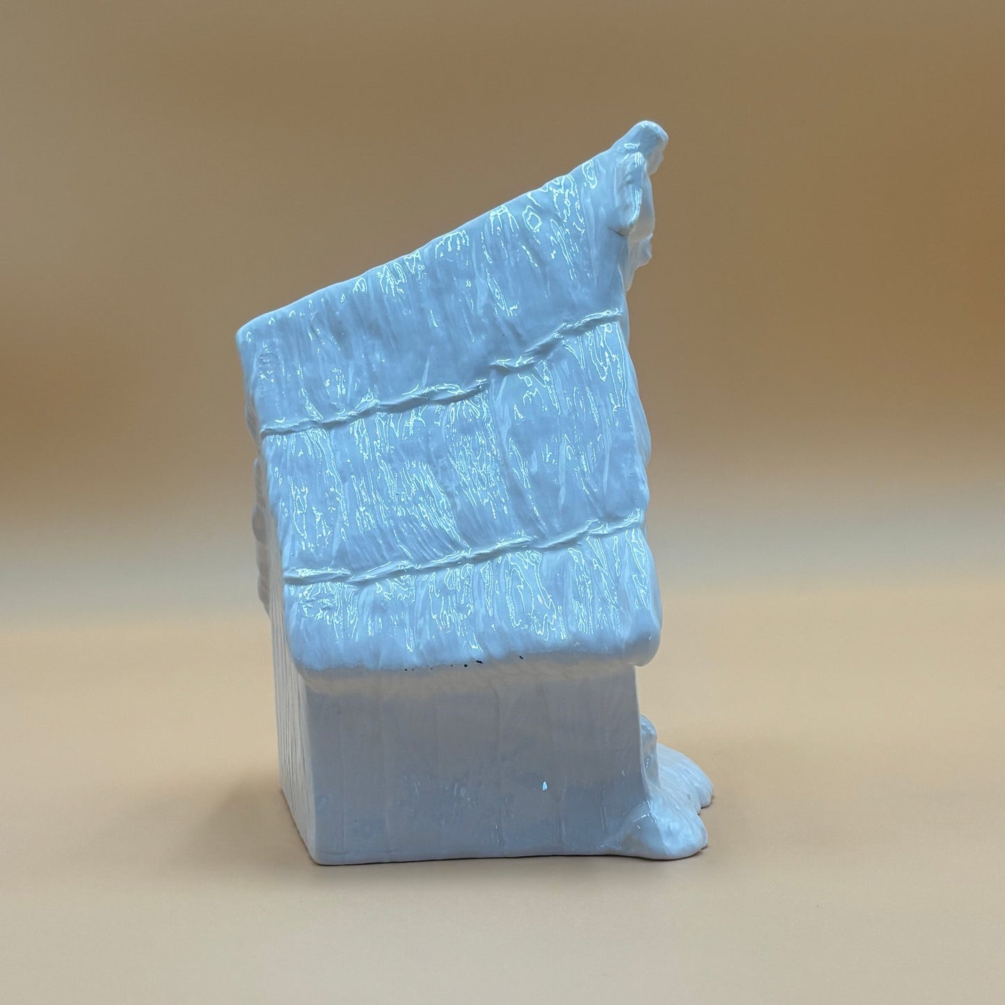 Vintage Shiny White Ceramic Nativity Scene Figurine 7"