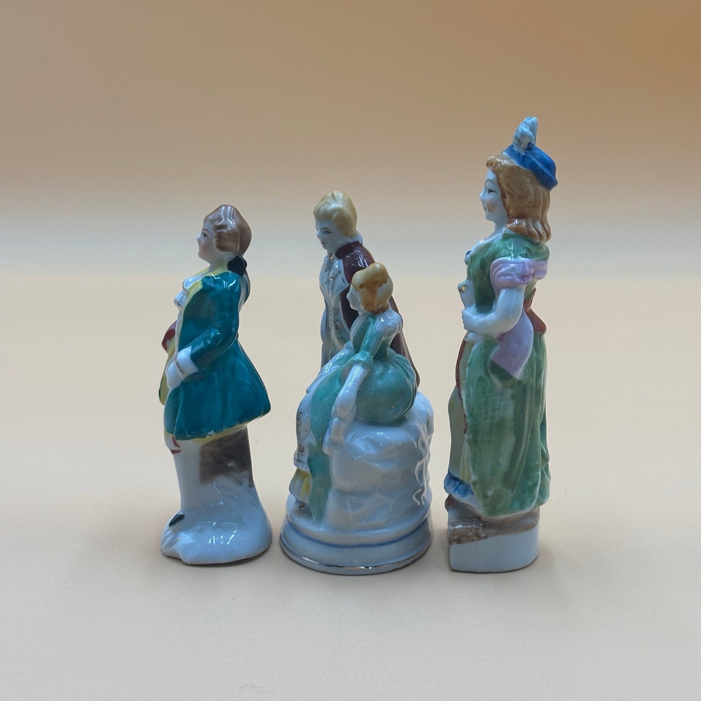 Vintage Victorian Occupied Japan Porcelain Figurine Set of 3 - Colonial Characters