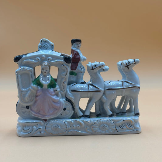 Vintage Thames Hand Painted Horse & Carriage Figurine - Made in Japan