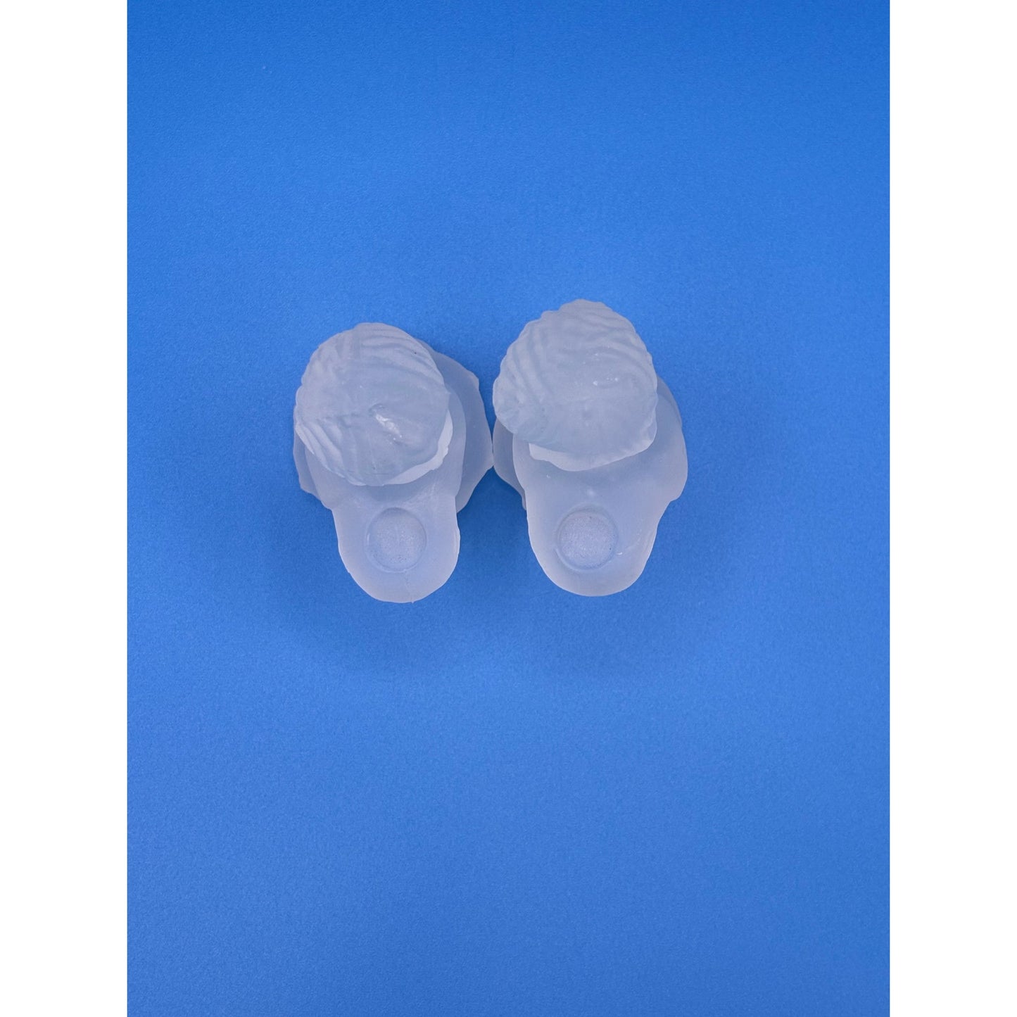 Pair of Vintage Frosted Glass Child Taper Holders