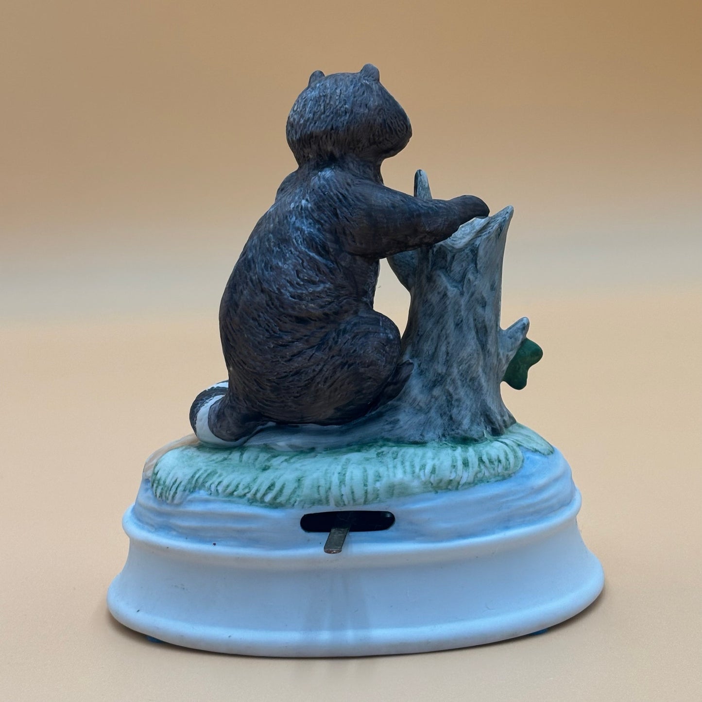 Vintage Gorham Raccoon Music Box - "Oh What A Beautiful Morning"