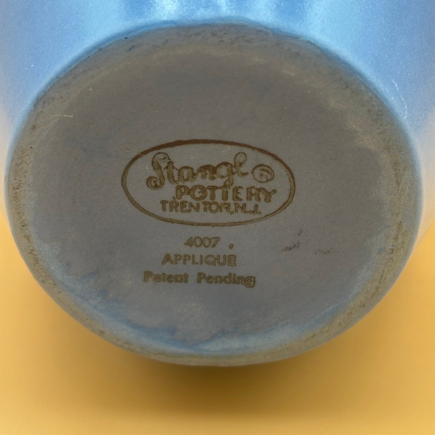 Stangl Pottery Blue Vase – Applique 4007 7"