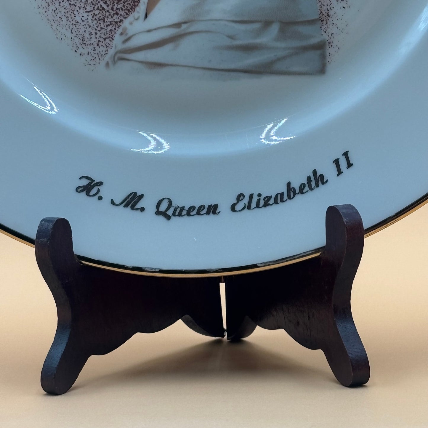 H.M. Queen Elizabeth II Coronation Plate Gold Trim Germany 10" 1954