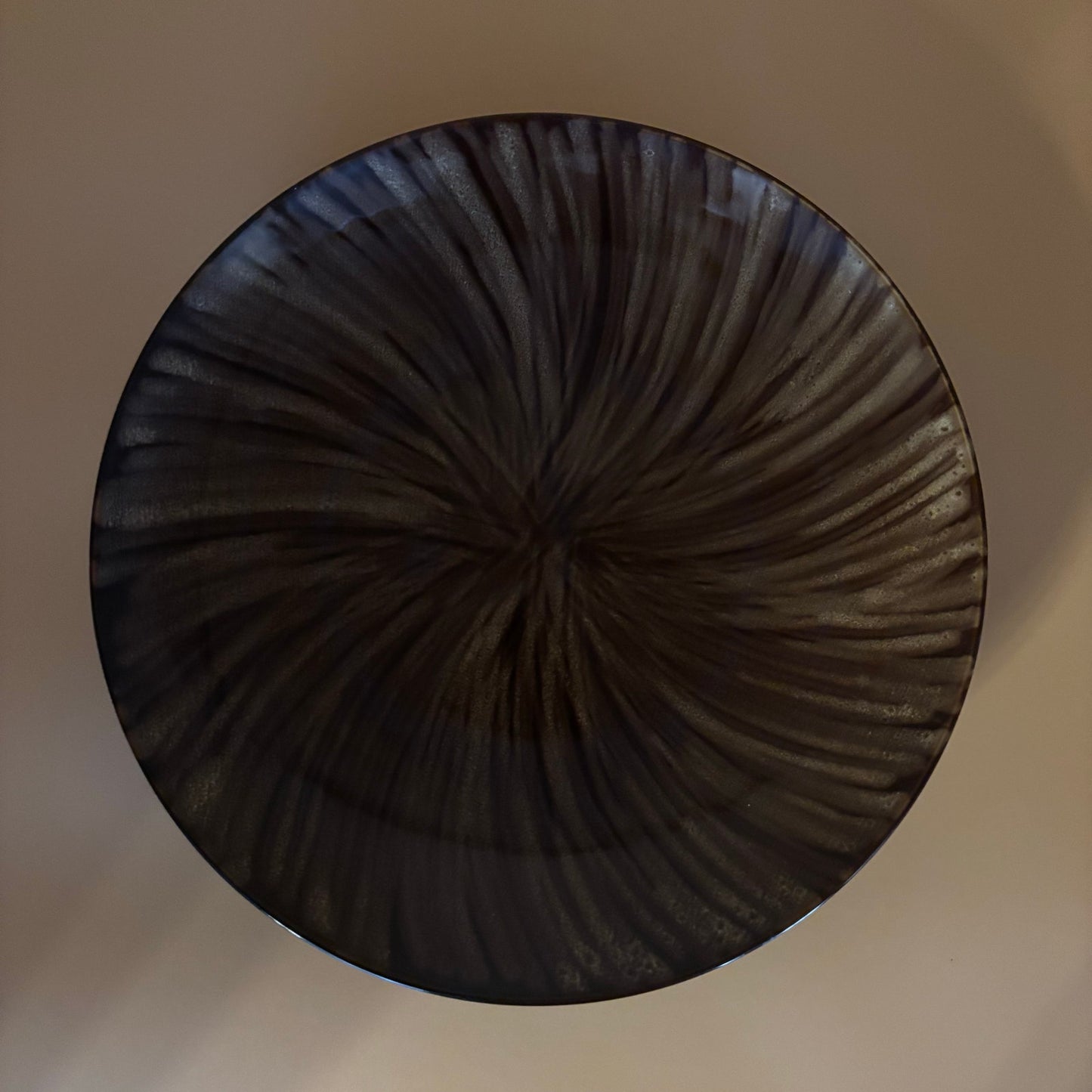 Vtg. Oneida Horizon Swirl Dinner Plate - Brown Stoneware "11.5