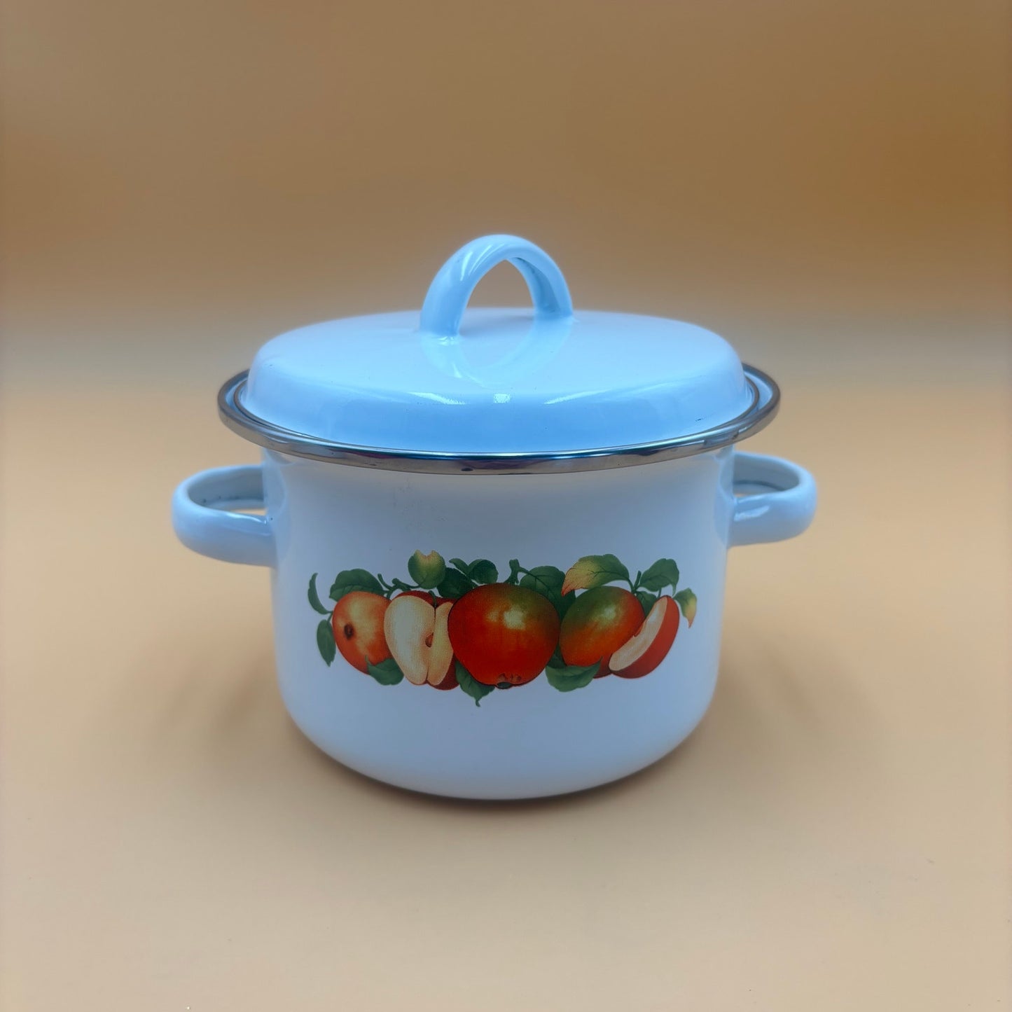 Set of 3 Decorative Apple Enamel Pots – Made in Indonesia