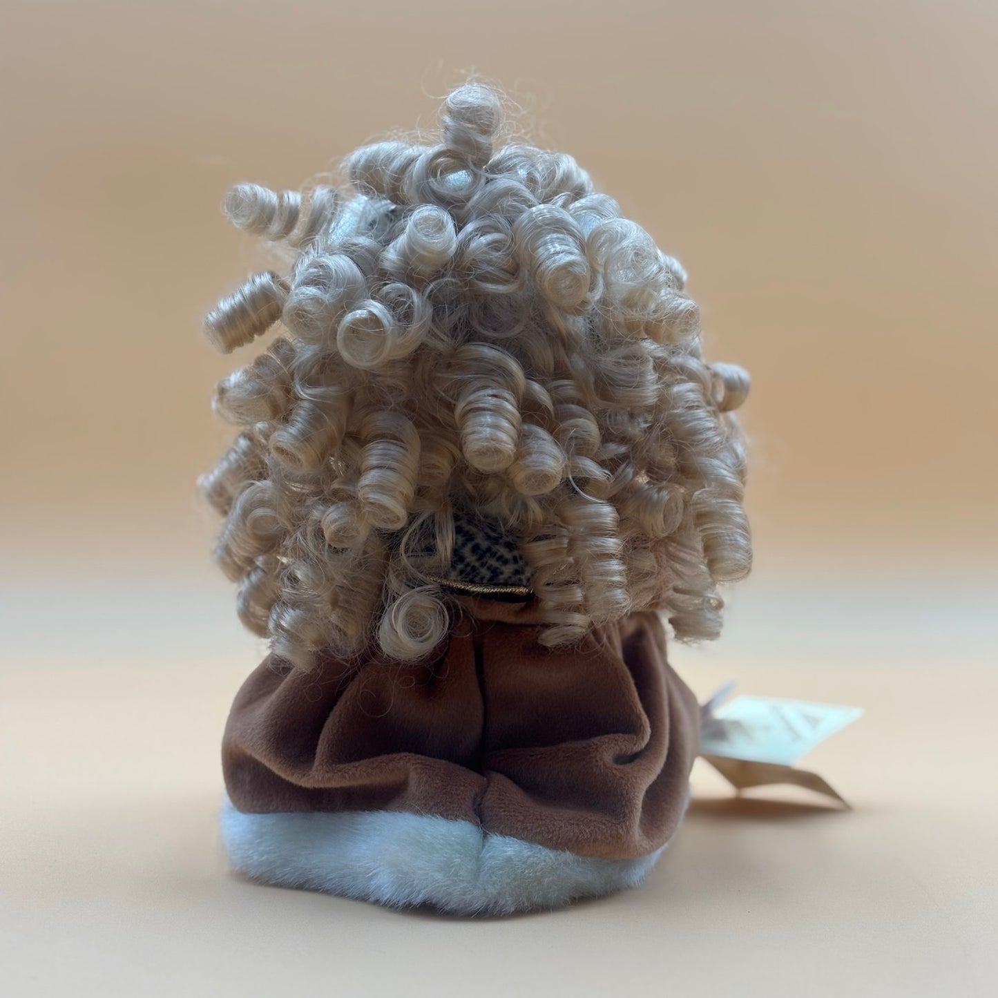 Collector’s Choice Animated Musical Porcelain Doll with Faux Fur & Leopard Trim Coat