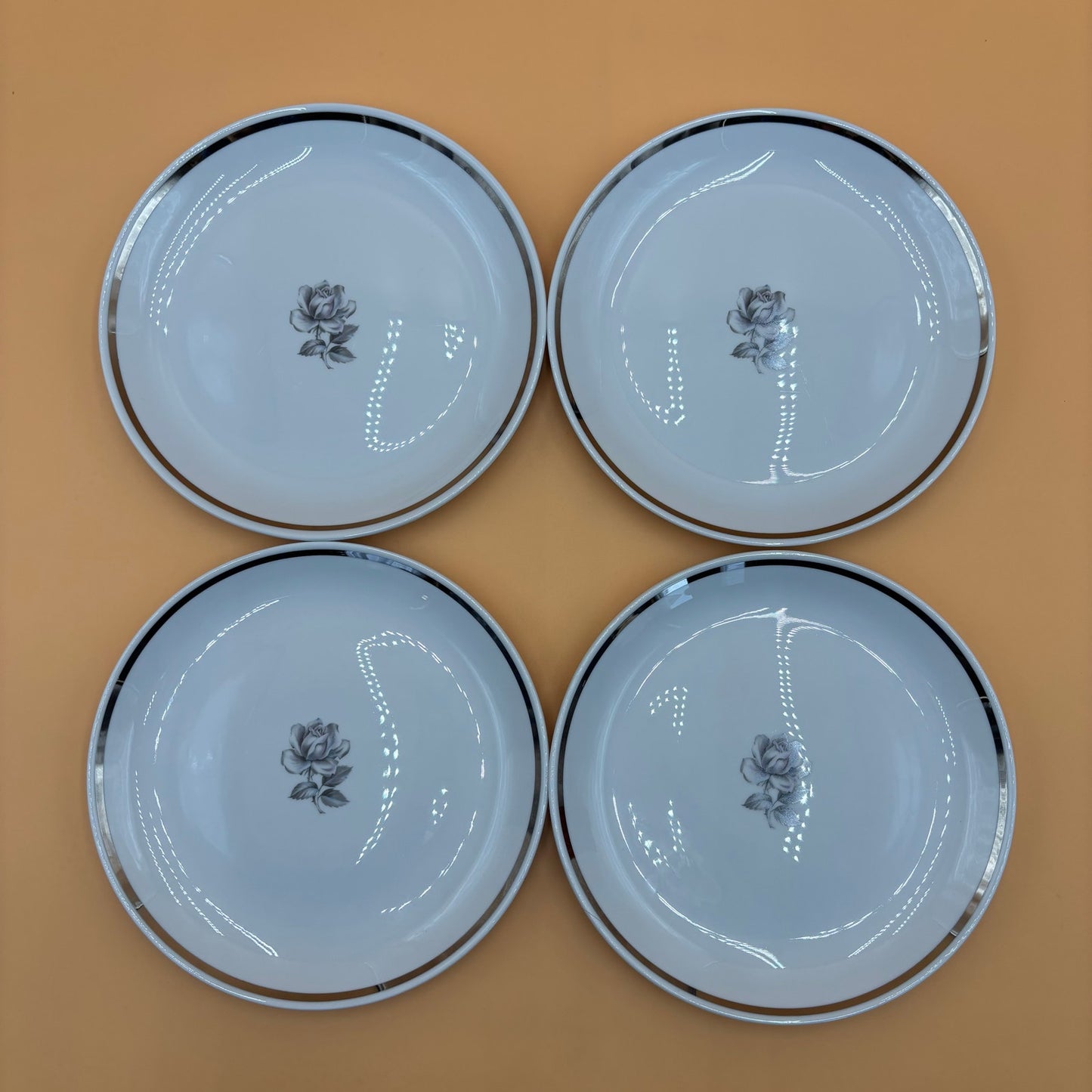 Princess China "Cameo Rose" Salad Plates - Set of 8 - Tru-Tone