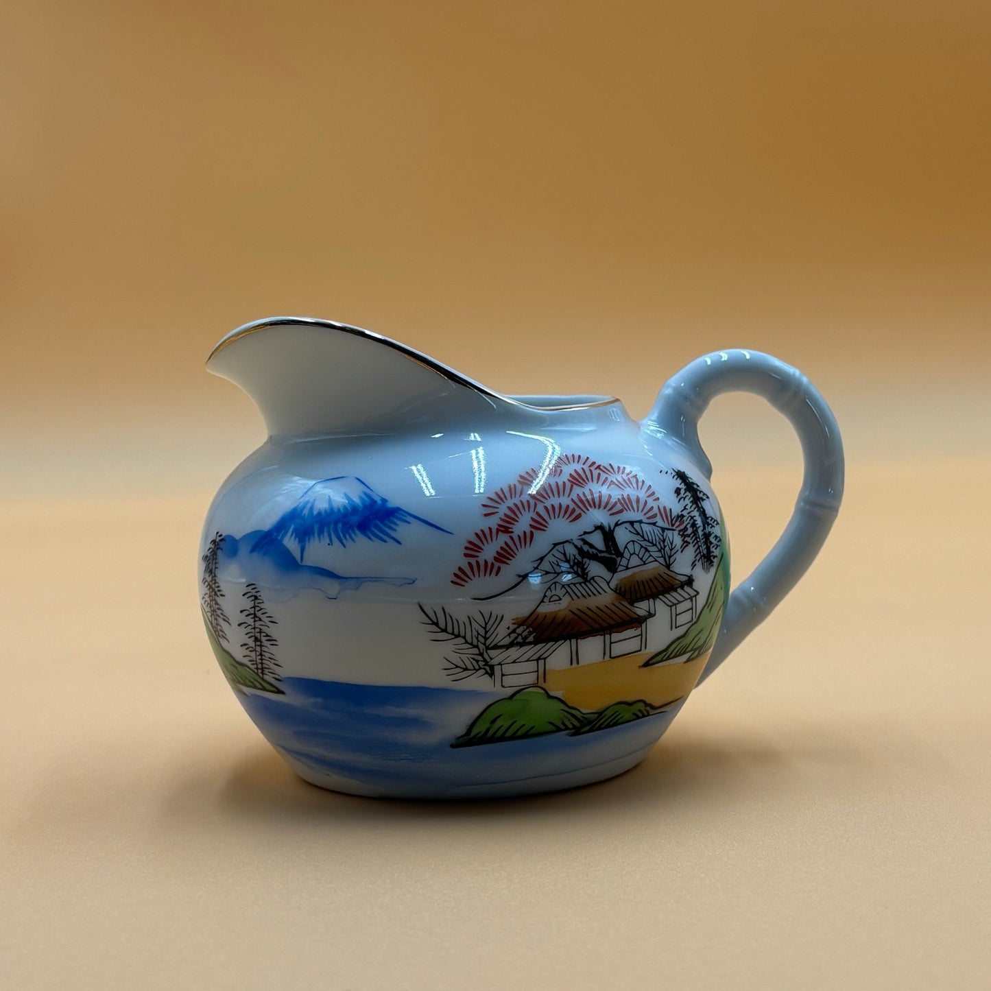 Vintage Ritz China Hand Painted Japanese Tea Set - Mt. Fuji Scene 18 Pieces