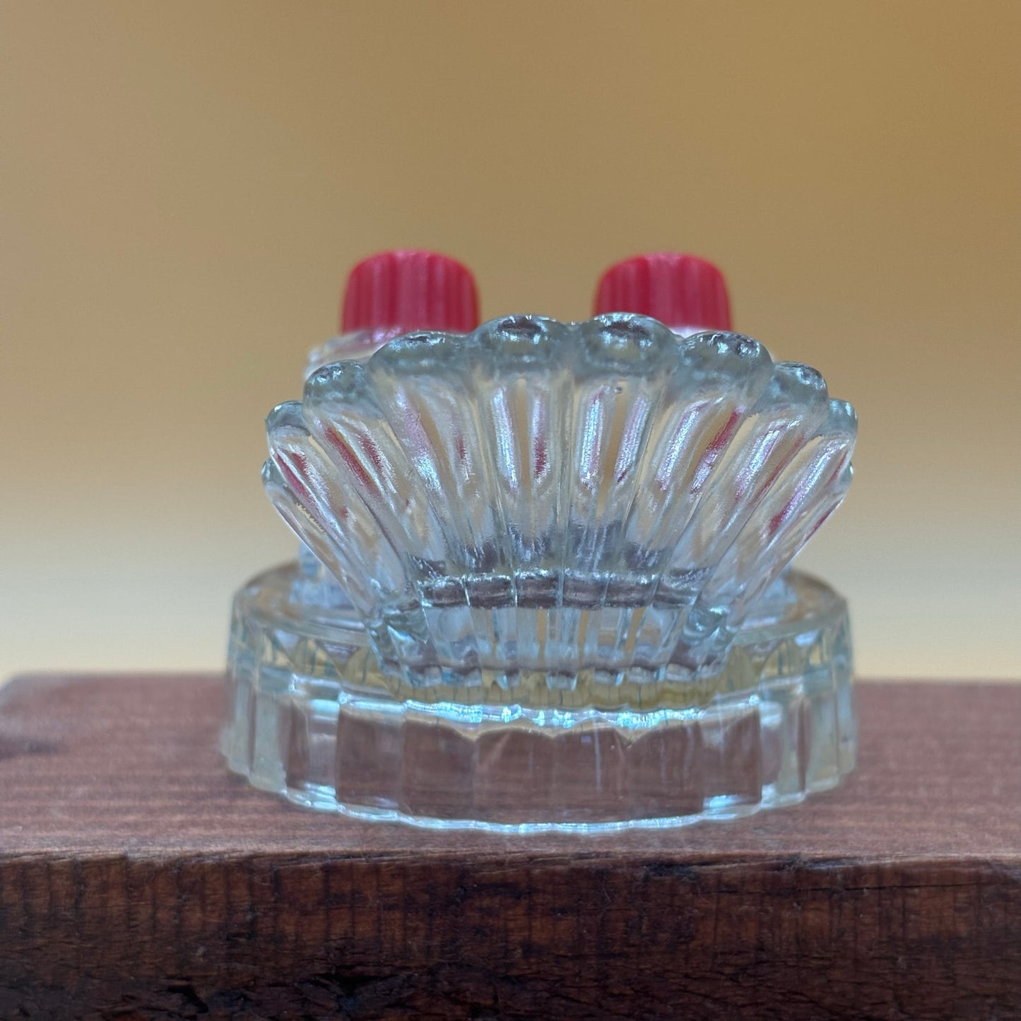 Vintage Pressed Glass Seashell Salt and Pepper Shakers Set