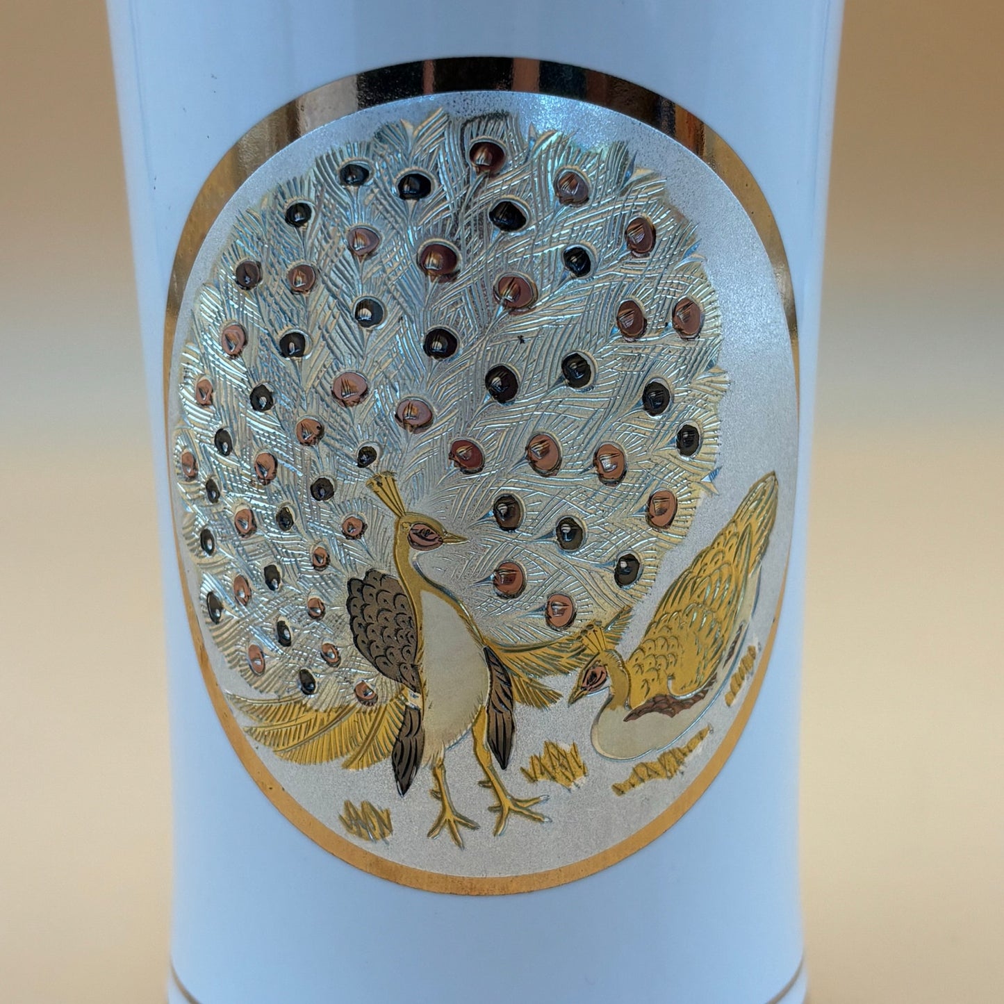 The Art of Chokin Peacock Vase with 24K Gold Trim – Made in Japan
