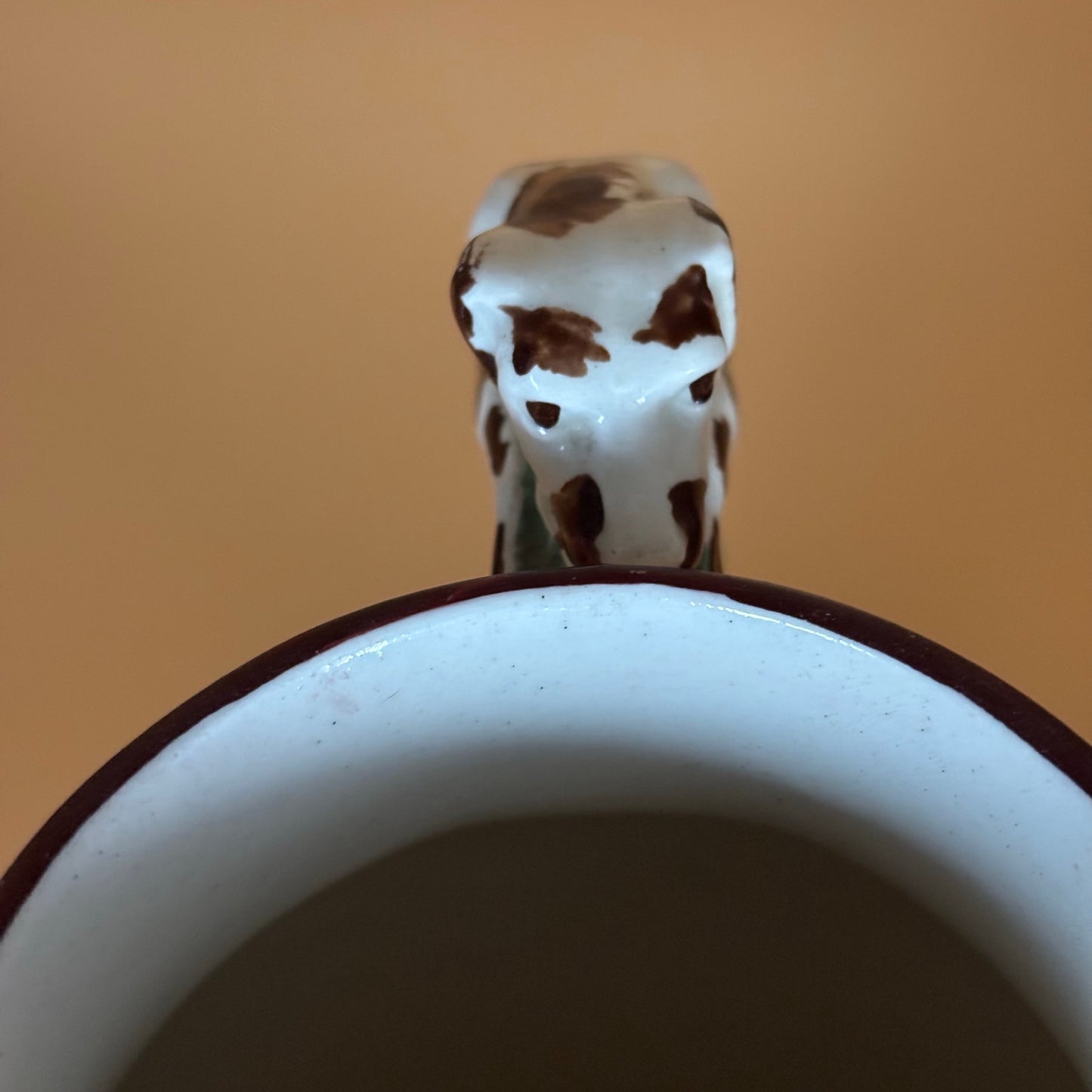 Antique Staffordshire Style Fox Hunt Pitcher with RARE Staple Repair