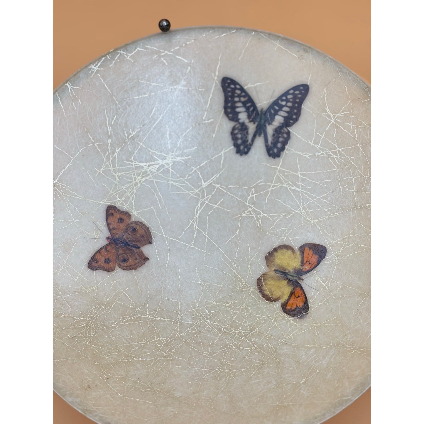 Vintage Fiberglass Butterfly Tray & Bowl Set