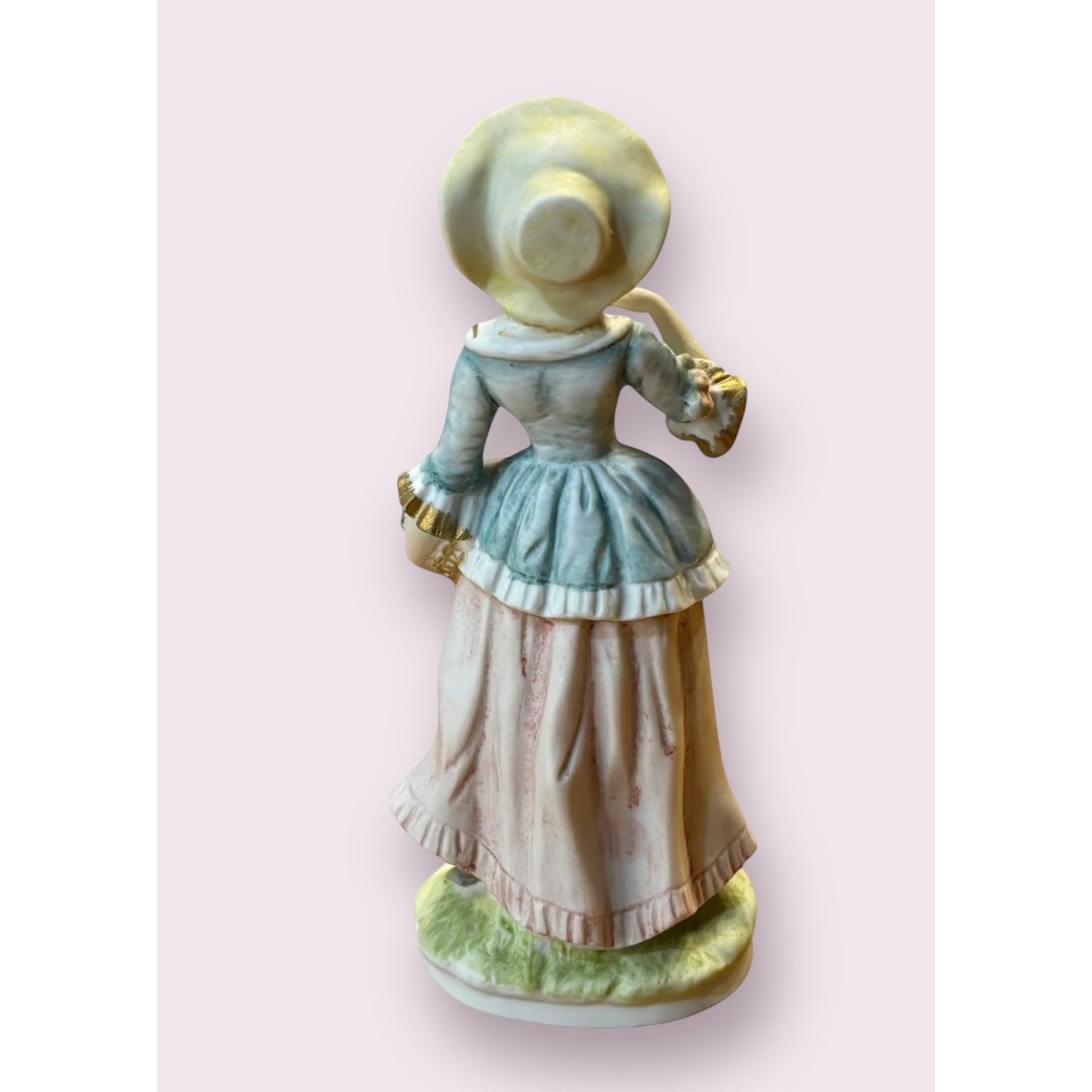 Vintage Porcelain Lady with Flower Basket Figurine - 6.25”