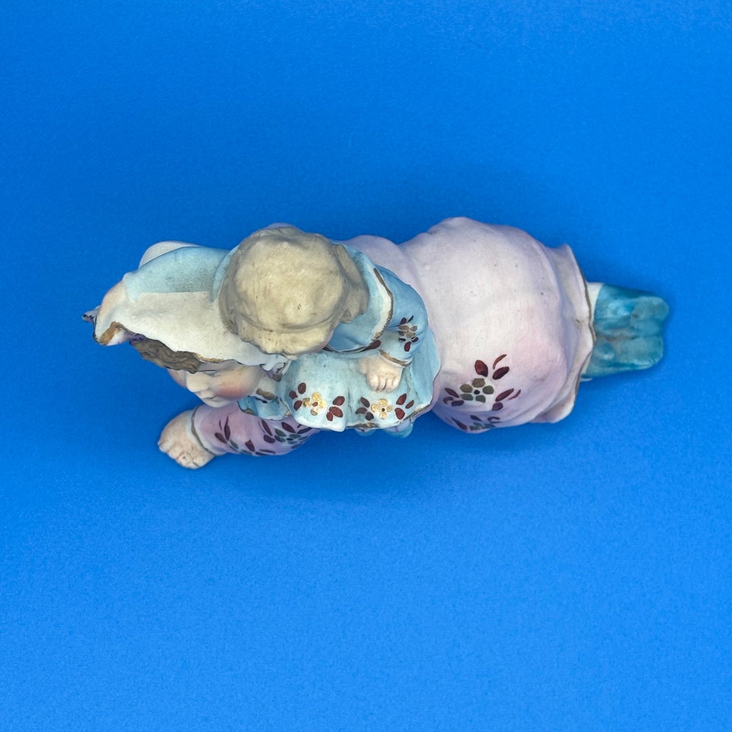 Vintage Porcelain Children Piggyback Ride Figurine