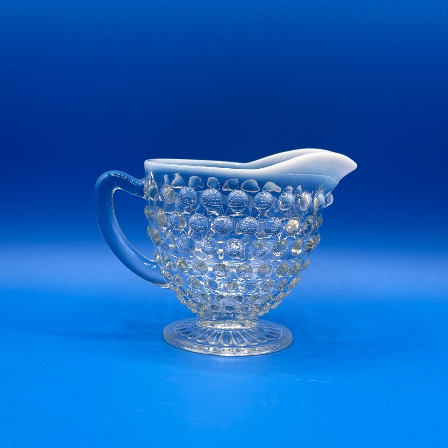 VTG Hobnail Glass Creamer - Clear Pressed Glass