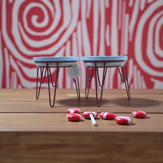 Peppermint Swirl Decorative Tables – Set of 4