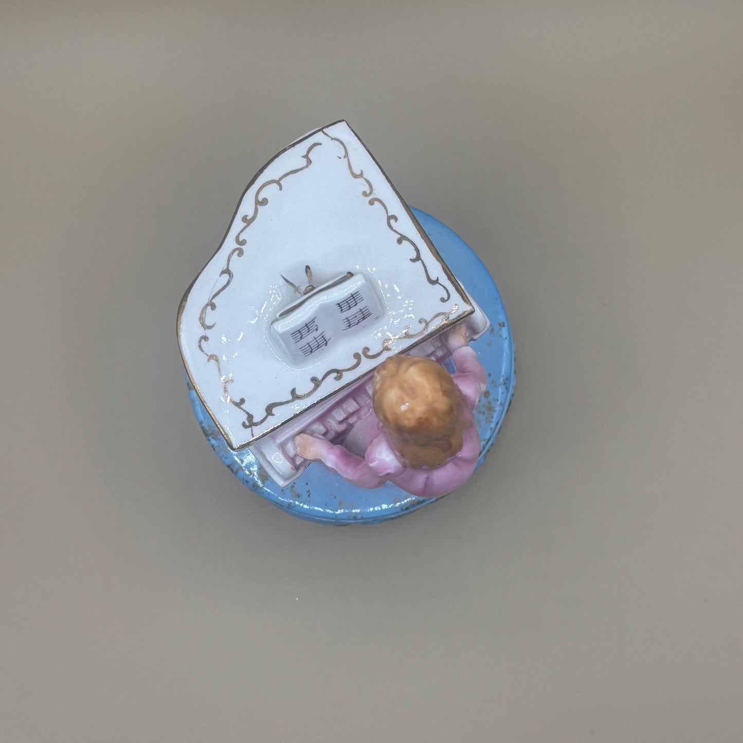 VTG Music Trinket Box - Girl Playing Piano Rotating