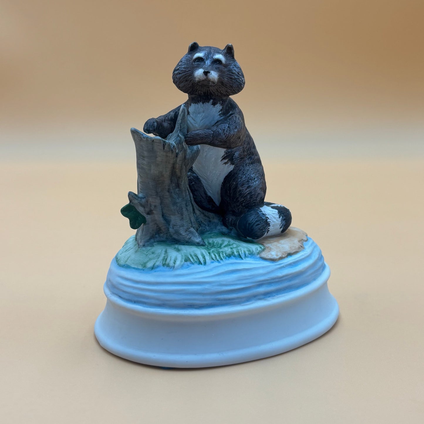 Vintage Gorham Raccoon Music Box - "Oh What A Beautiful Morning"
