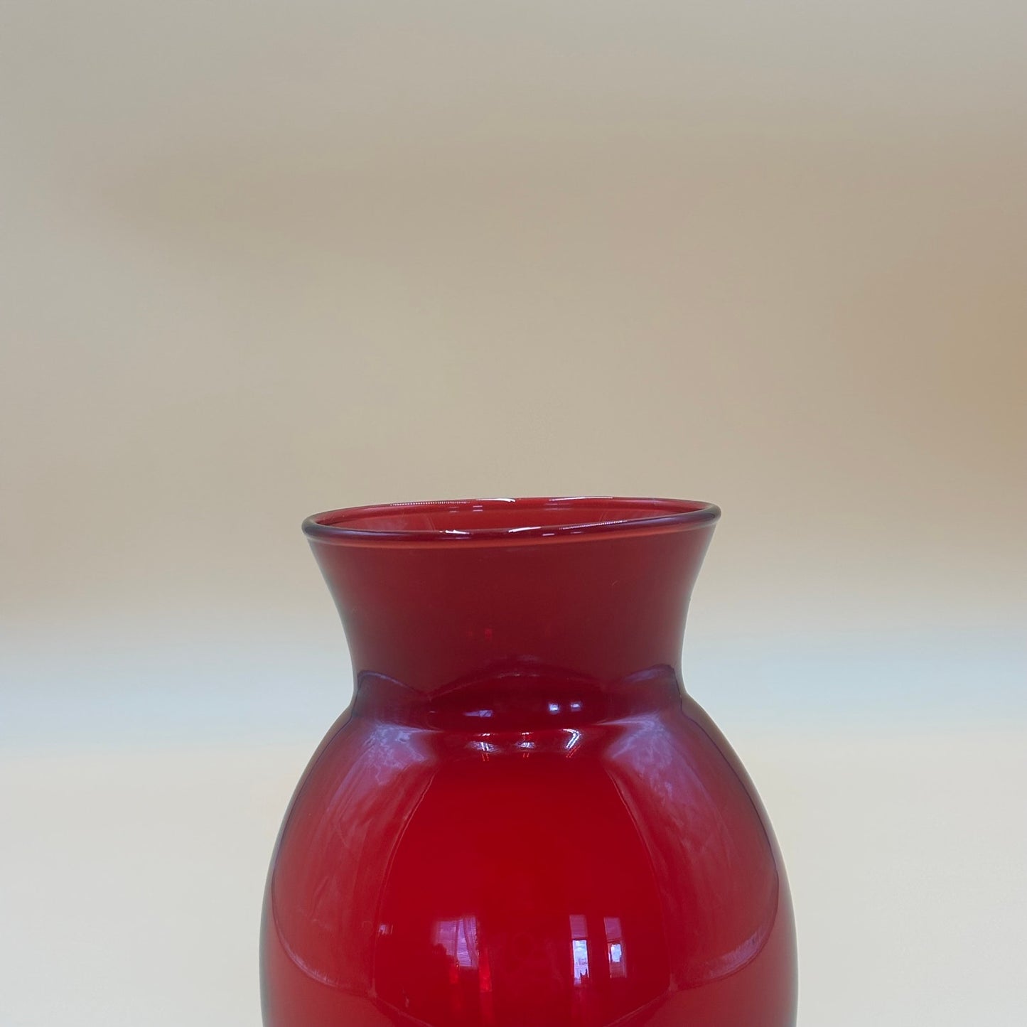 Vintage Ruby Red Glass Vases - Pair of Two Different Styles