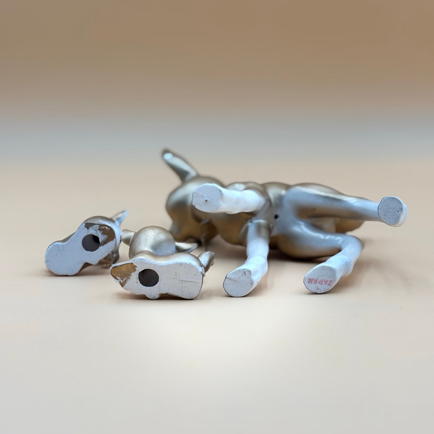 Vintage Ceramic Deer Family Figurine Set – Mid-Century Japan Style