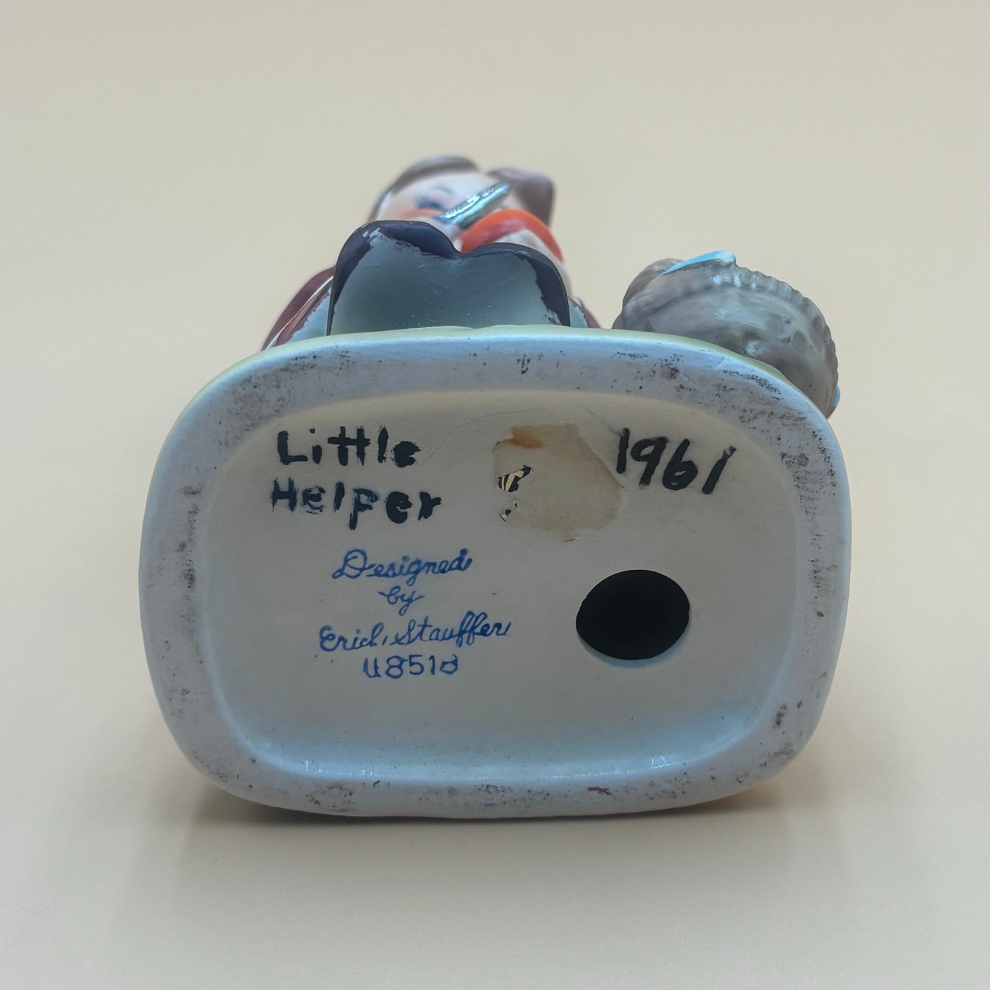 Vintage Erich Stauffer Figurine - Girl Peeling Apples #48512