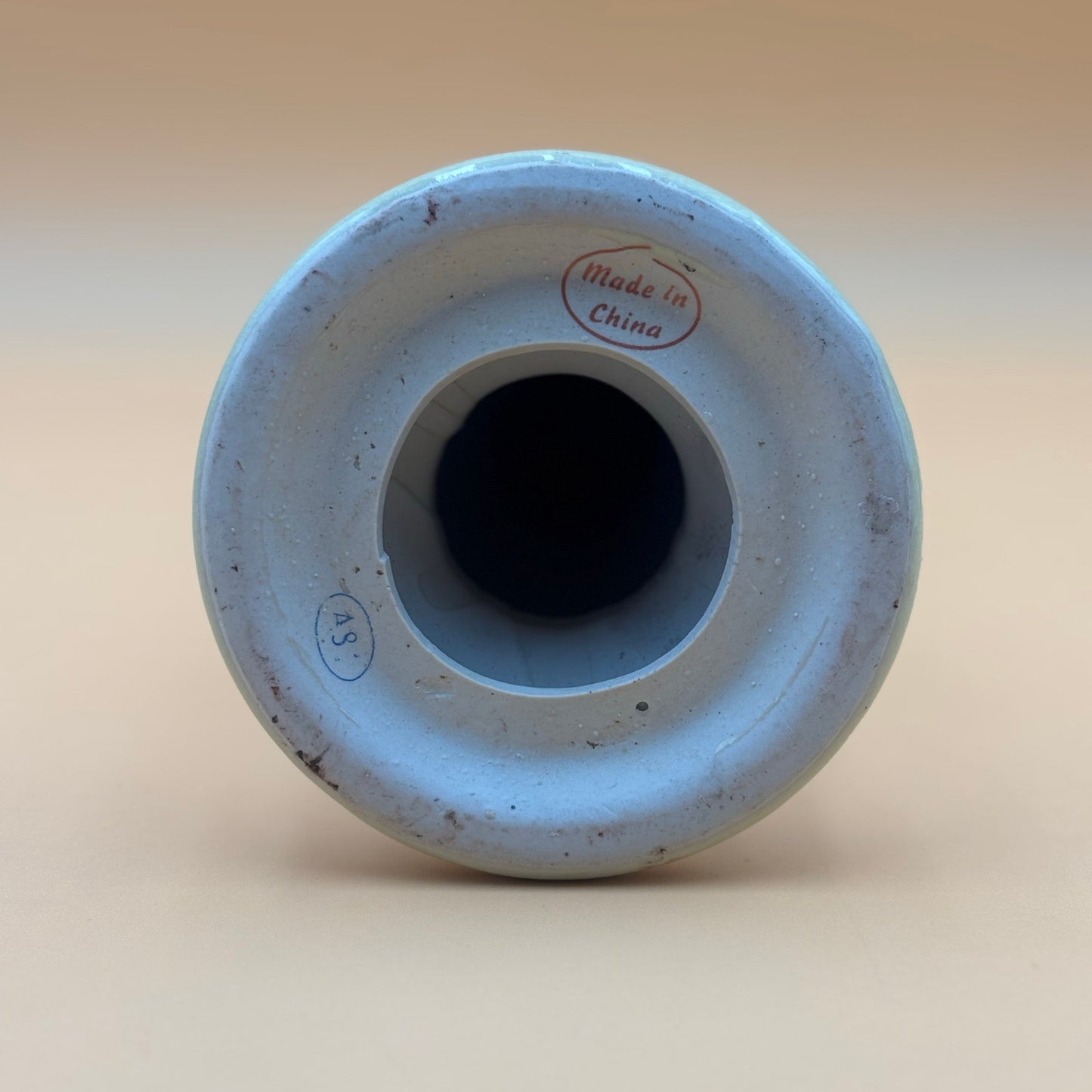 Asian Hand-Painted Porcelain Candlestick – 9”