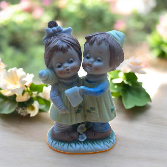 Vintage Crown Royal Hand-Painted Figurine – Boy & Girl Hugging (5”)