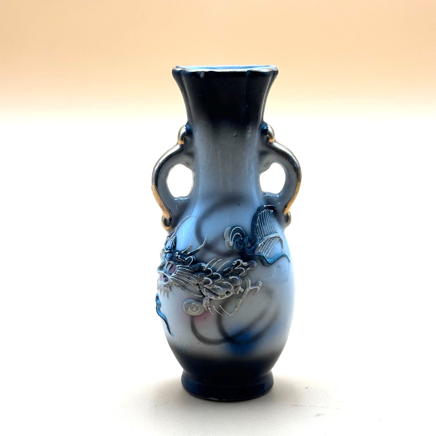 Vintage GNCO Japan Dragonware Mini Vase with Gold Handles