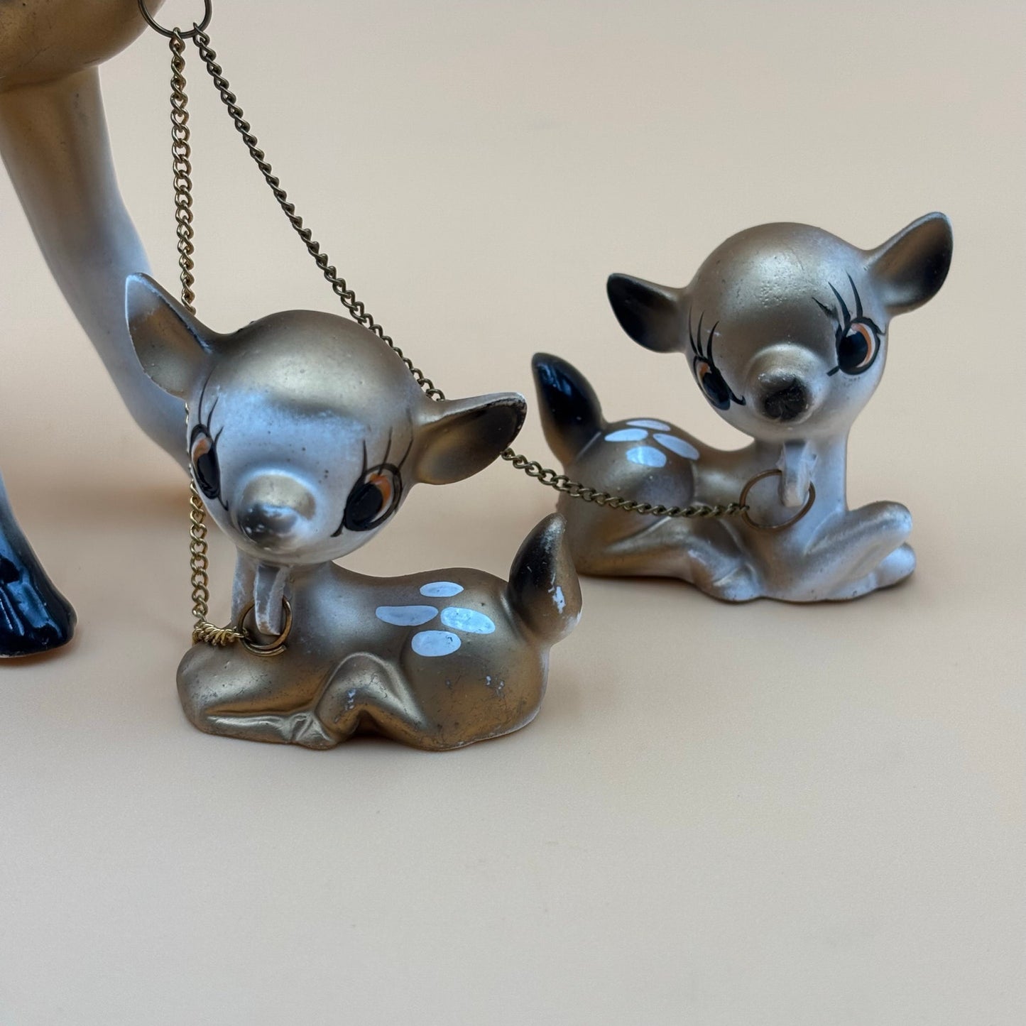 Vintage Ceramic Deer Family Figurine Set – Mid-Century Japan Style
