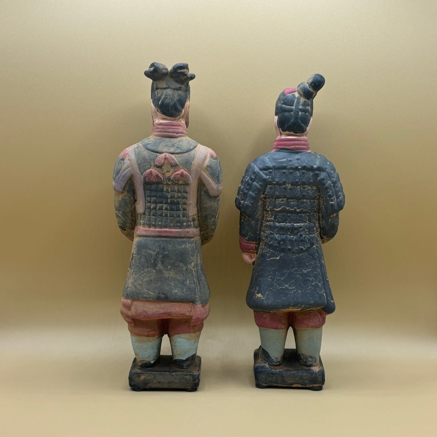 Vintage Chinese Terracotta Warrior Figurines - Set of 2