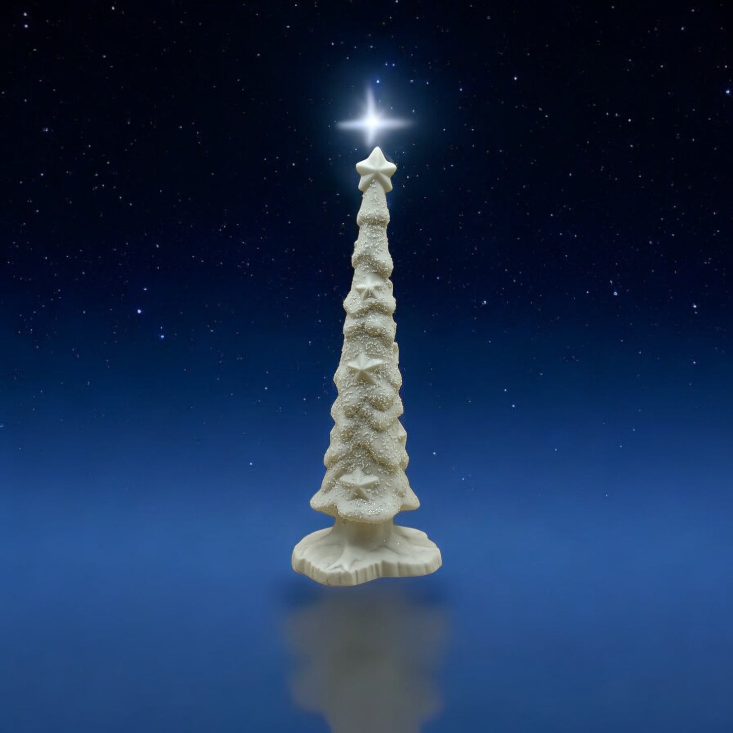 Department 56 White Bisque Christmas Tree Snowbabies Stary Pine Retired