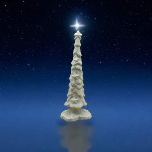 Department 56 White Bisque Christmas Tree Snowbabies Stary Pine Retired