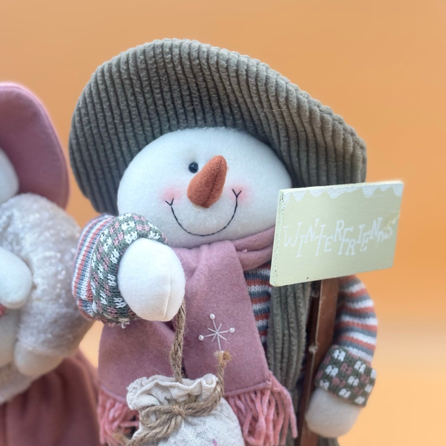 Winter Friends Snowman Couple Plush Décor – 18” Tall