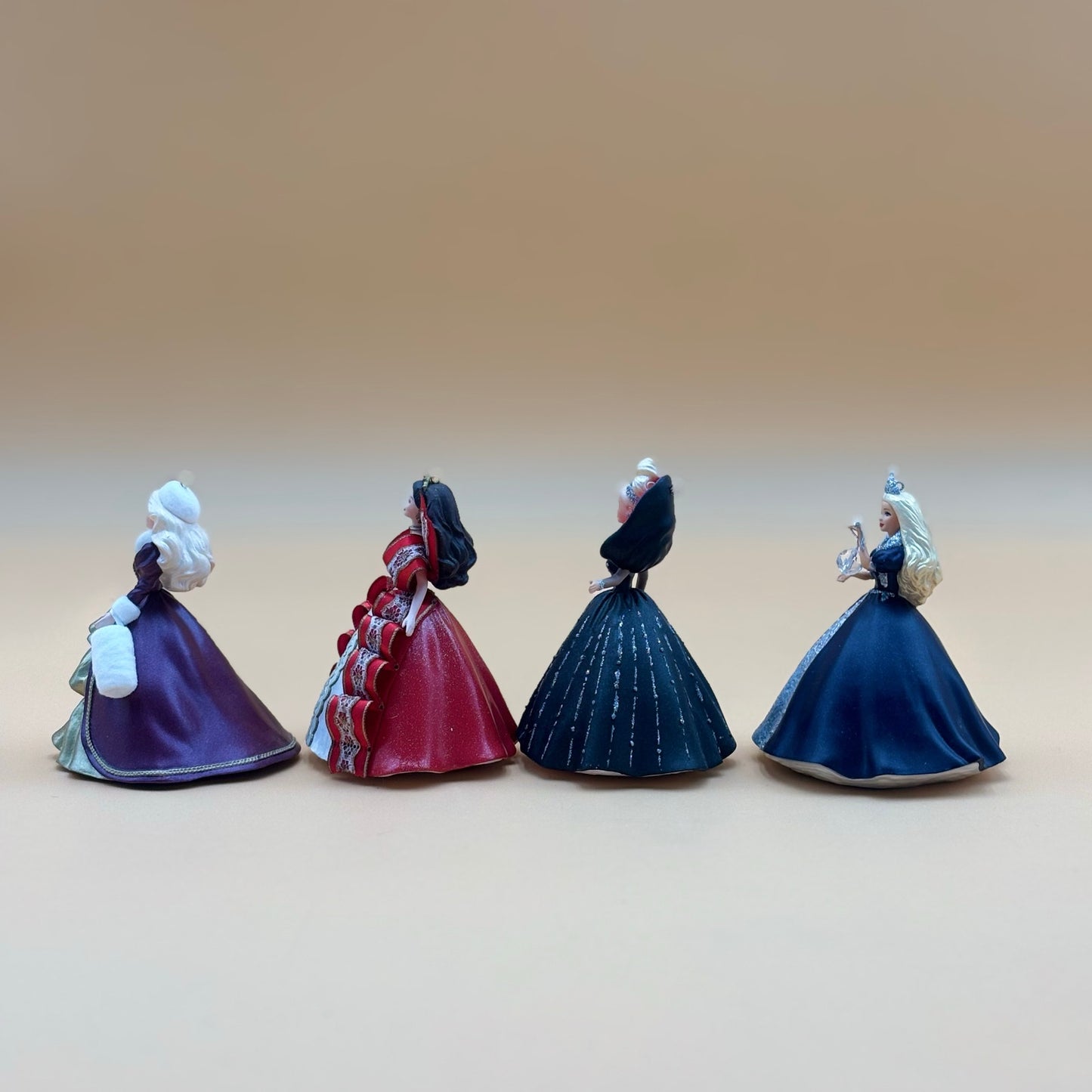 Set of 4 Hallmark Holiday Barbie Ornaments – 1996, 1997, 1998, 1999 Editions