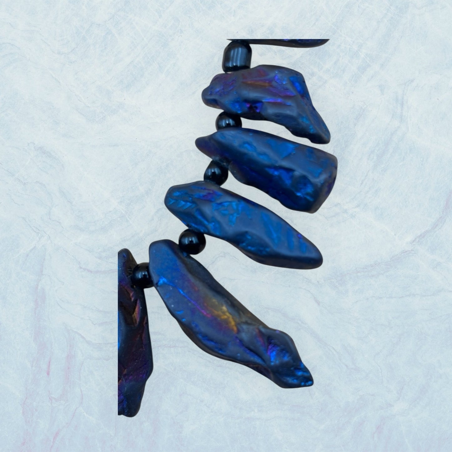 Blue Aura Quartz Crystal Necklace