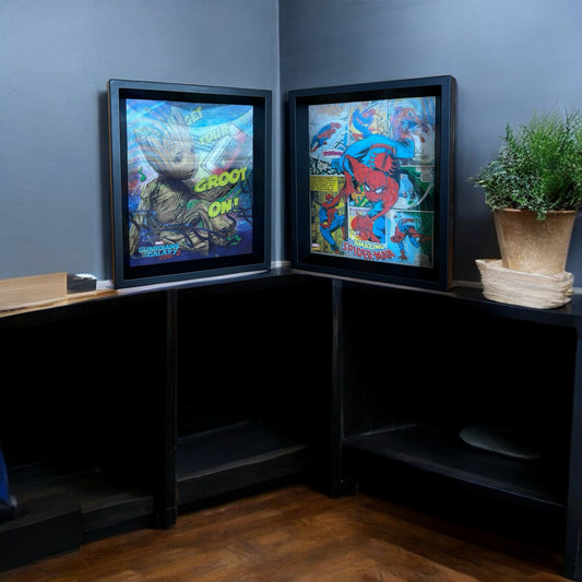 Marvel 3-D Shadow-Box Wall Art Pair Baby Groot & The Amazing Spider-Man