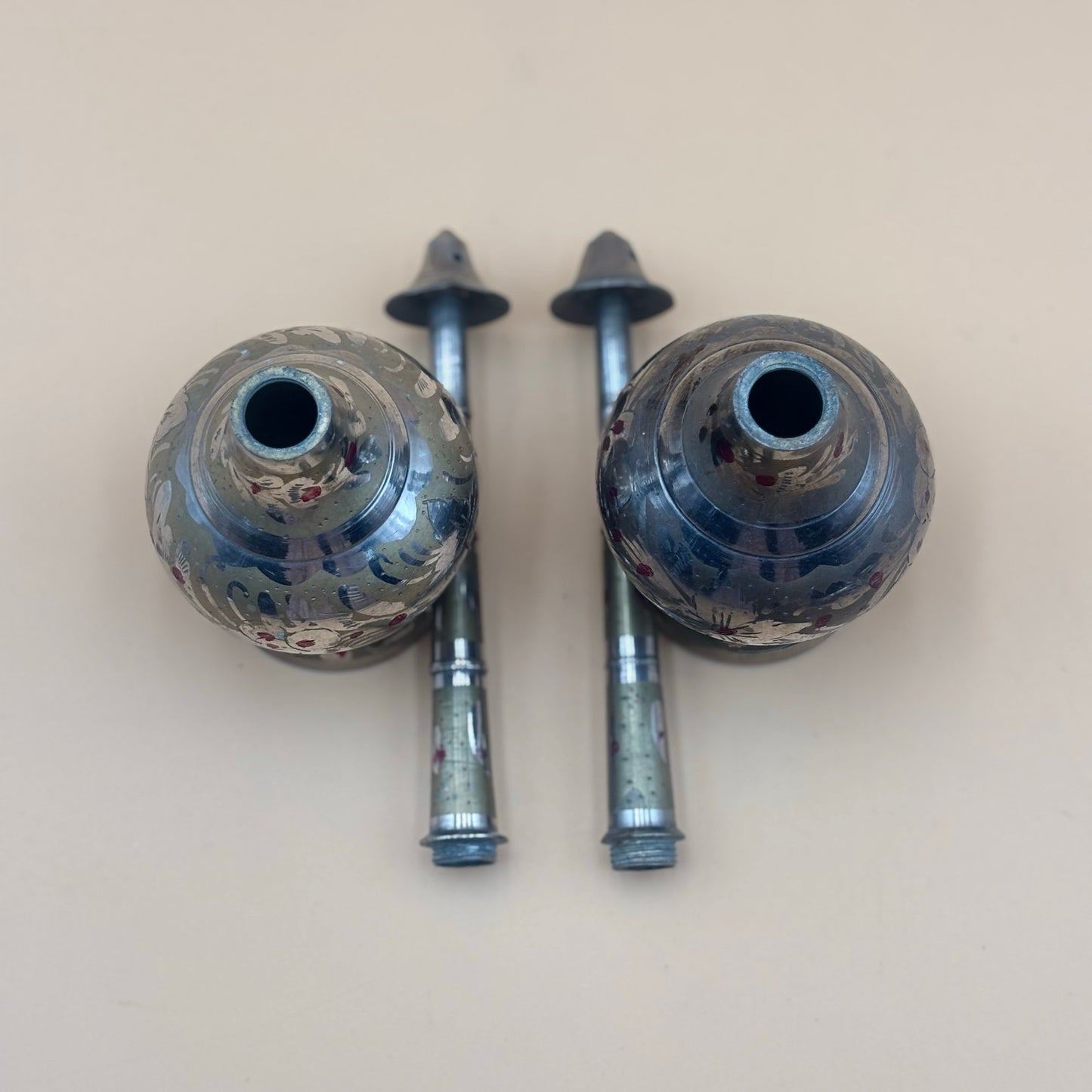 India Hand-Painted Holy Water Three-Piece Set