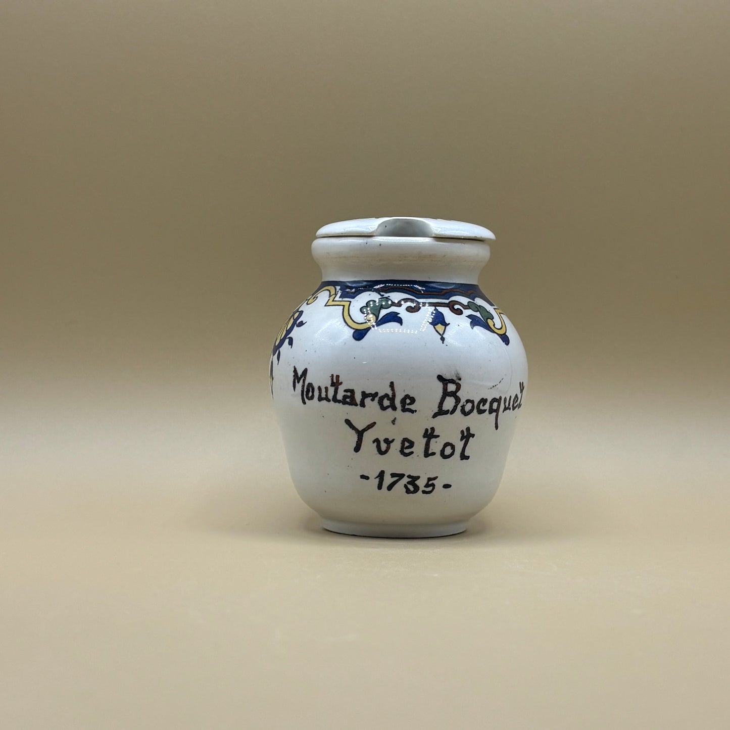 📦 Vintage Moutarde Bocquet Yvetot 1735 French Mustard Pot