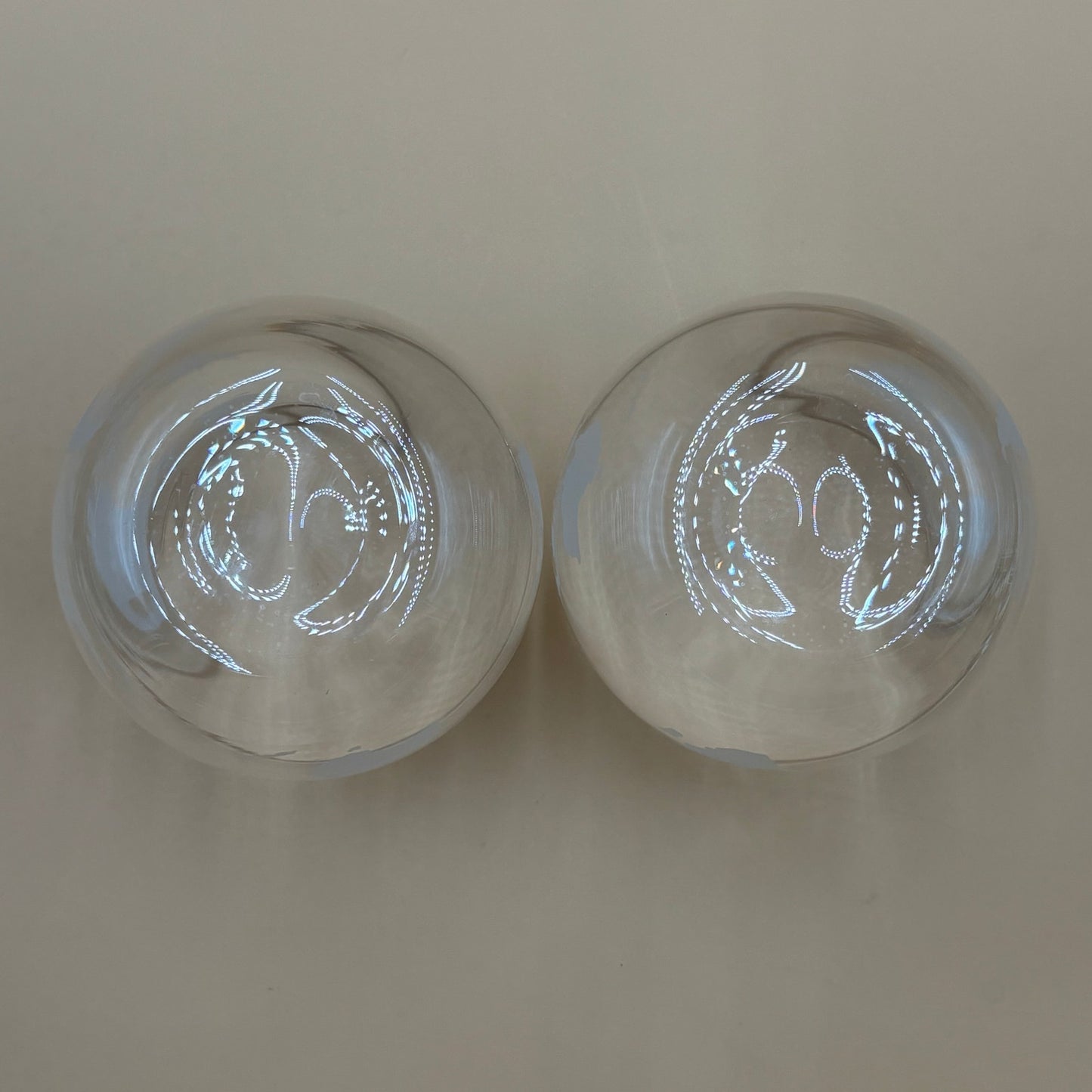 Pair of Unique Etched Globe Glasses – Frosted World Map Design