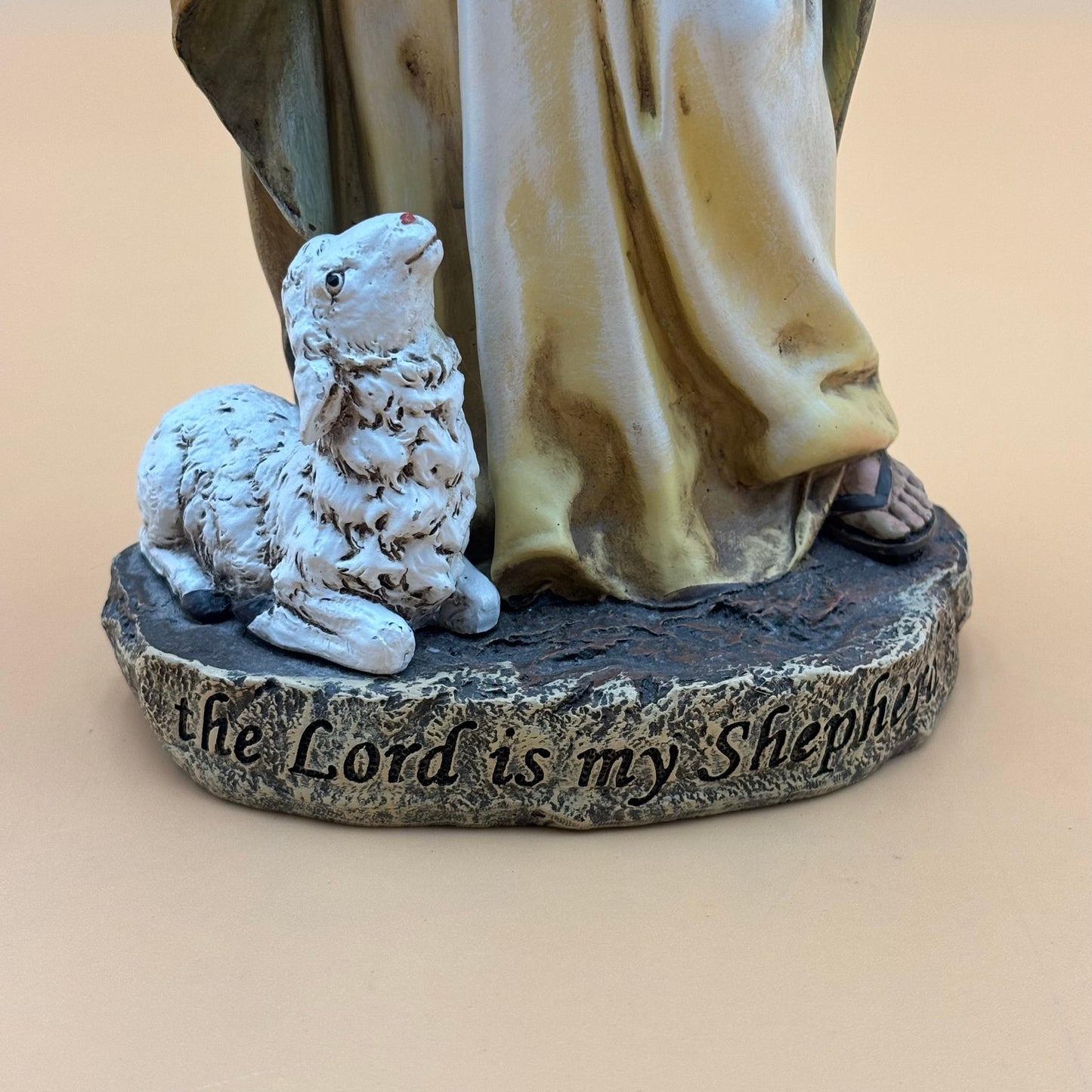 Jesus with Lamb Statue – “The Lord Is My Shepherd” 12"