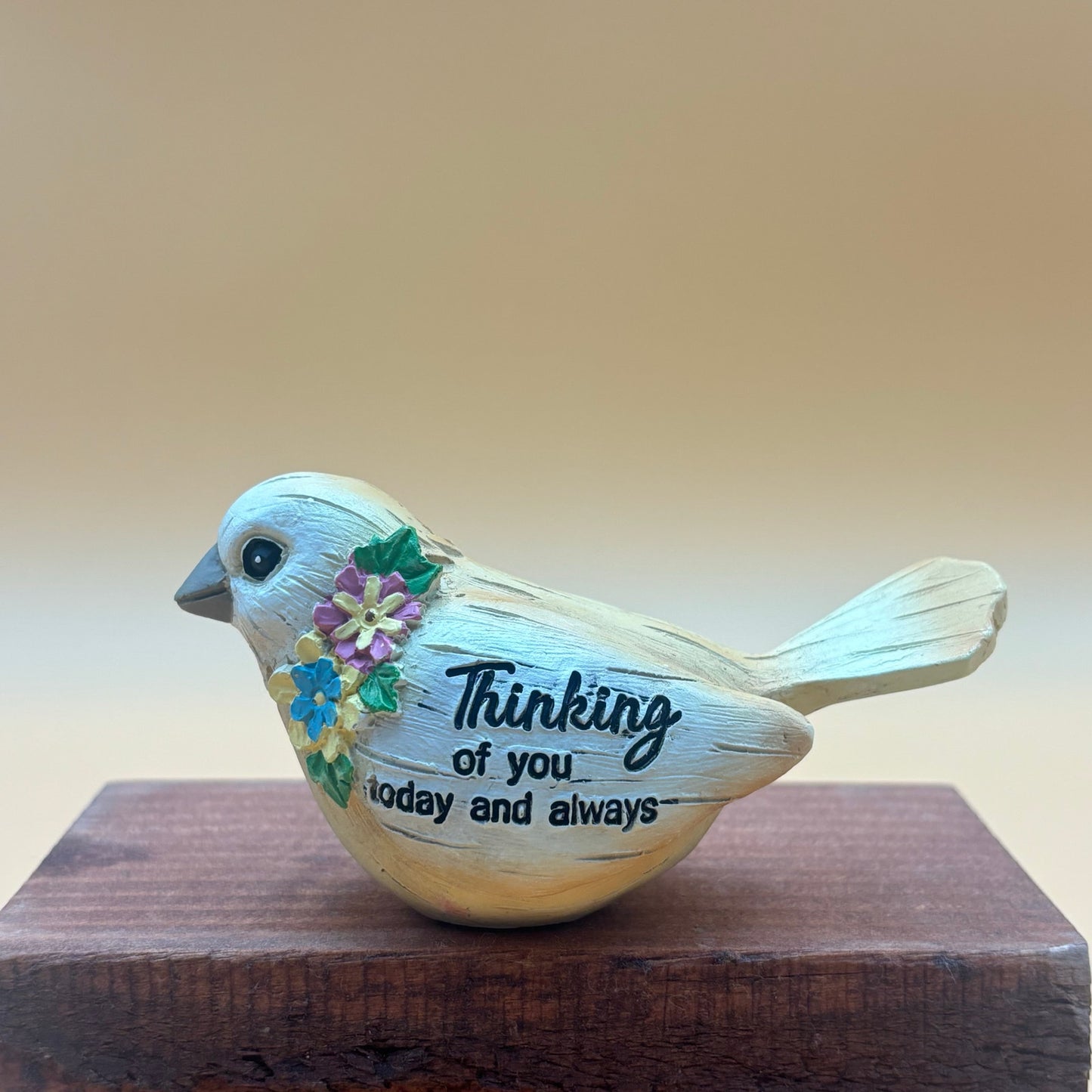 Set of 3 Inspirational Bird Figurines – Floral Accents & Messages (4”)