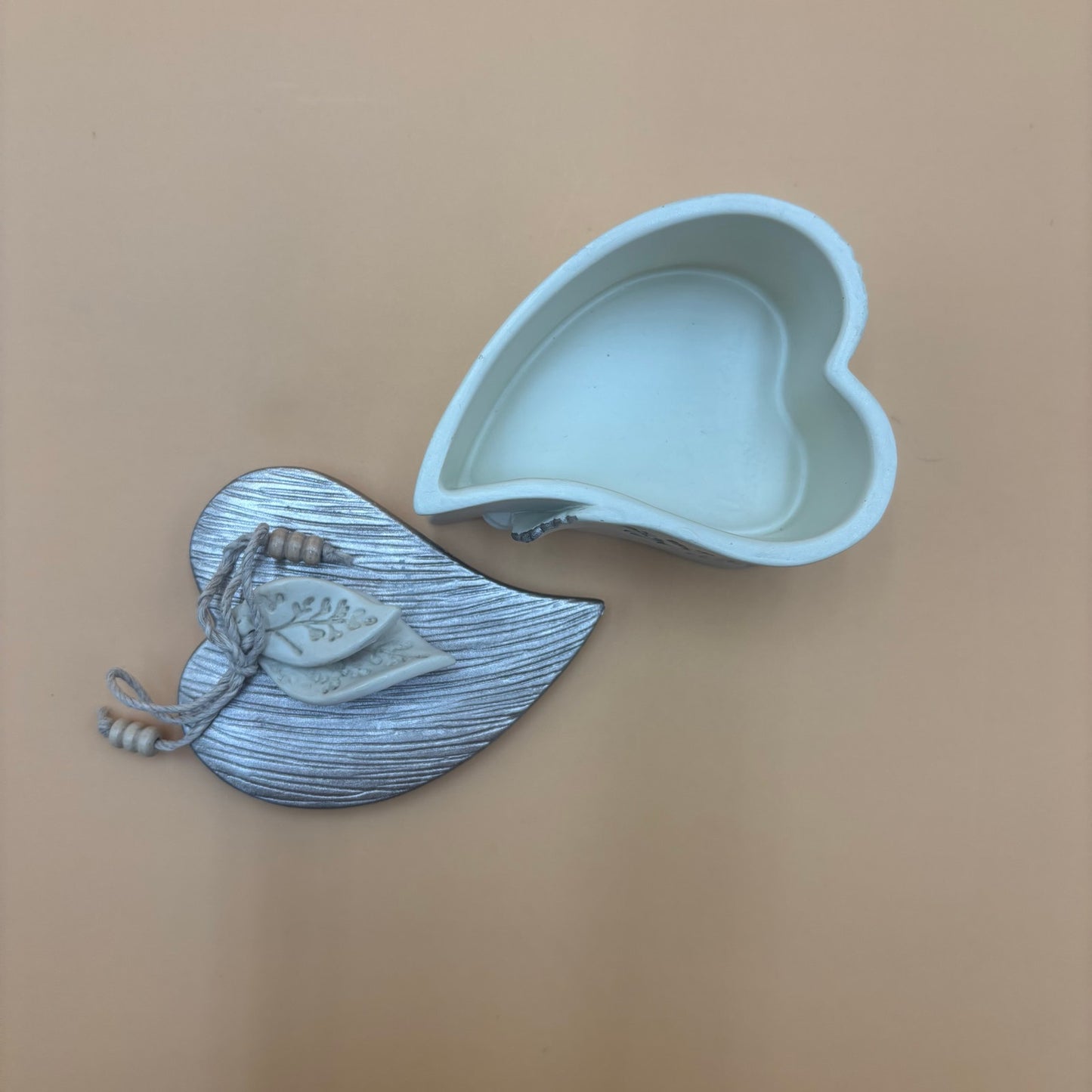 Nature’s Poetry Heart-Shaped Ceramic Trinket Box (2010 Enesco)