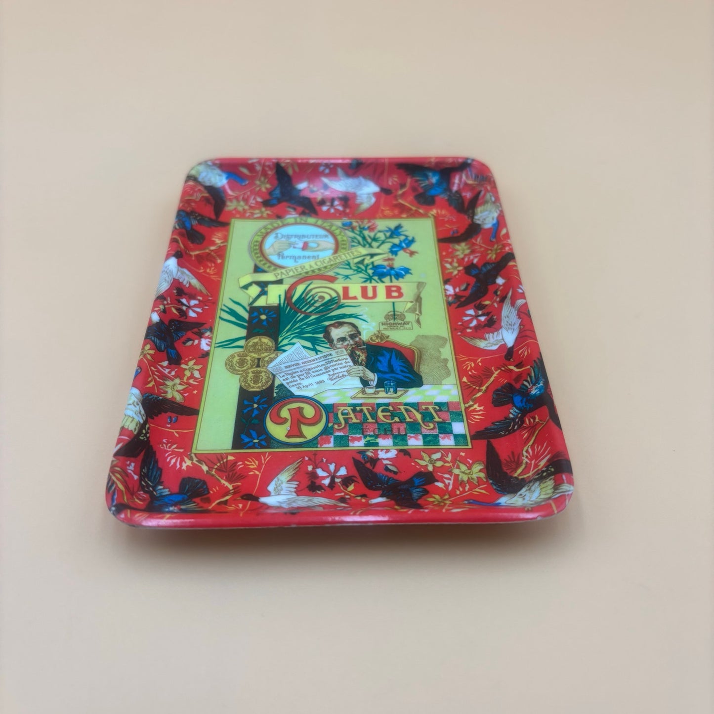 Vintage 1970's Club Modiano “Patent ECHU” Tray – 4” x 6” Made in Italy, Cigarette Paper Design