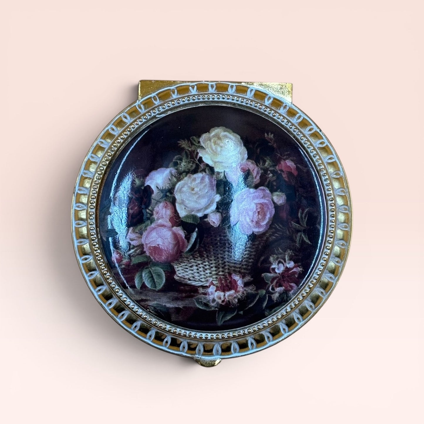 Vintage San Francisco Music Box Floral Trinket Box Plays I Will Wait For You