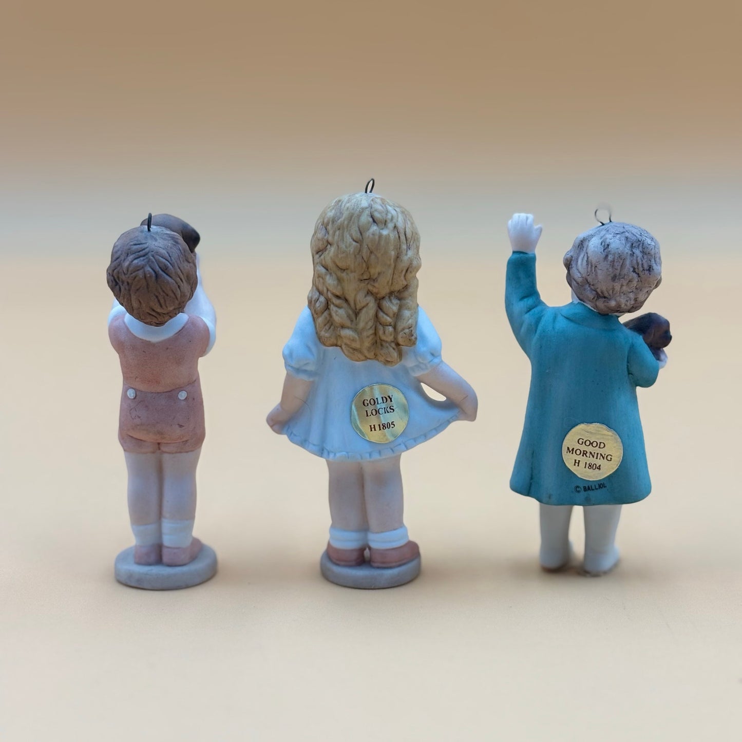 Balliol Porcelain Figurine Trio – “Mine,” “Goldy Locks,” & “Good Morning” – Taiwan
